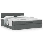 Casa si Gradina - Mobilier - Paturi si accesorii - Paturi - Cadru pat otoman cu saltea tesatura gri inchis 160x200 cm - Infinity.ro