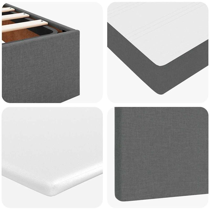 Casa si Gradina - Mobilier - Paturi si accesorii - Paturi - Cadru pat otoman cu saltea tesatura gri inchis 160x200 cm - Infinity.ro