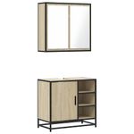 Casa si Gradina - Mobilier - Seturi de mobilier - Seturi baie - Set mobilier de baie, 2 piese, stejar sonoma, lemn prelucrat - Infinity.ro