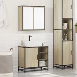 Casa si Gradina - Mobilier - Seturi de mobilier - Seturi baie - Set mobilier de baie, 2 piese, stejar sonoma, lemn prelucrat - Infinity.ro