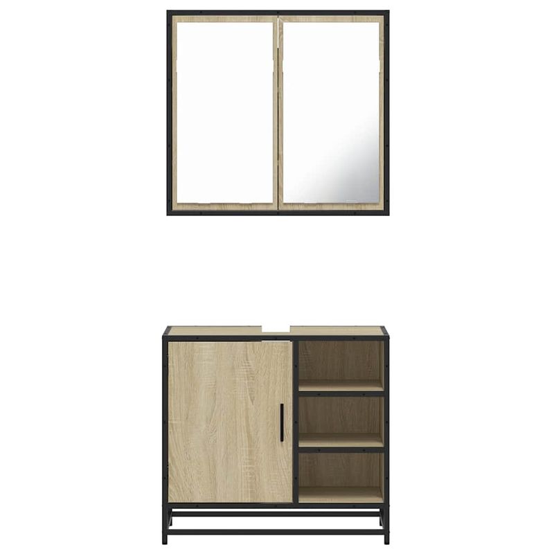 Casa si Gradina - Mobilier - Seturi de mobilier - Seturi baie - Set mobilier de baie, 2 piese, stejar sonoma, lemn prelucrat - Infinity.ro