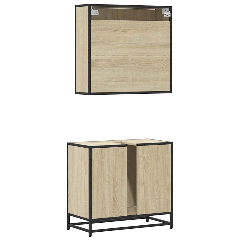 Casa si Gradina - Mobilier - Seturi de mobilier - Seturi baie - Set mobilier de baie, 2 piese, stejar sonoma, lemn prelucrat - Infinity.ro