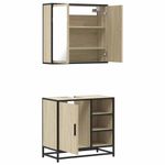 Casa si Gradina - Mobilier - Seturi de mobilier - Seturi baie - Set mobilier de baie, 2 piese, stejar sonoma, lemn prelucrat - Infinity.ro