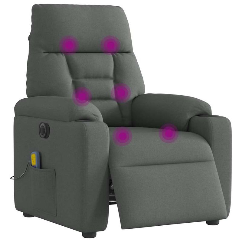 Ingrijire personala si Cosmetice - Sanatate si wellness - Articole wellness - Fotolii de masaj - Fotoliu electric de masaj rabatabil, gri inchis, textil - Infinity.ro