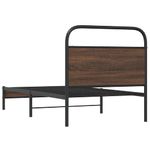 Casa si Gradina - Mobilier - Paturi si accesorii - Paturi - Cadru pat fara saltea stejar maro, 100x190 cm, lemn prelucrat, model cu tăblie de cap și tăblie de picioare joasă - Infinity.ro