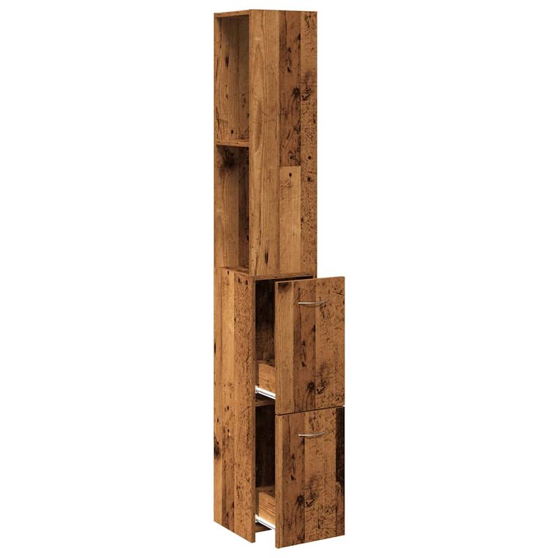 Casa si Gradina - Mobilier - Mobilier baie - Comode baie - Dulap de baie, lemn vechi, 25x25x170 cm, PAL - Infinity.ro