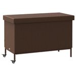 Casa si Gradina - Gradina si terasa - Mobilier exterior - Dulapuri si lazi depozitare exterior - Lada depozitare de gradina cu roti, maro 110x55x73 cm poliratan - Infinity.ro