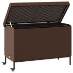 Casa si Gradina - Gradina si terasa - Mobilier exterior - Dulapuri si lazi depozitare exterior - Lada depozitare de gradina cu roti, maro 110x55x73 cm poliratan - Infinity.ro