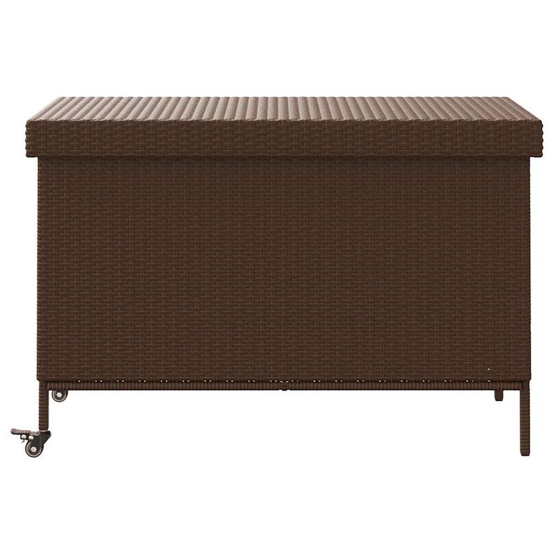 Casa si Gradina - Gradina si terasa - Mobilier exterior - Dulapuri si lazi depozitare exterior - Lada depozitare de gradina cu roti, maro 110x55x73 cm poliratan - Infinity.ro