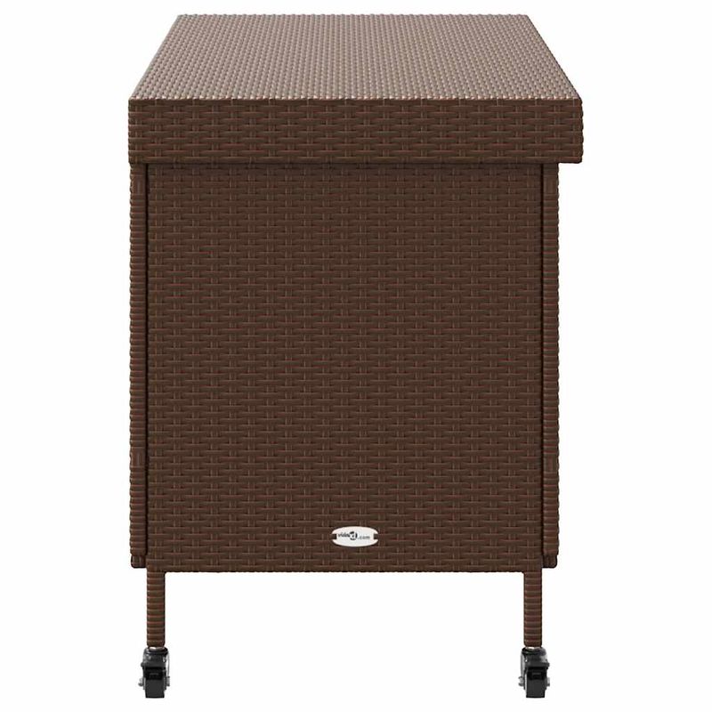 Casa si Gradina - Gradina si terasa - Mobilier exterior - Dulapuri si lazi depozitare exterior - Lada depozitare de gradina cu roti, maro 110x55x73 cm poliratan - Infinity.ro