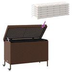 Casa si Gradina - Gradina si terasa - Mobilier exterior - Dulapuri si lazi depozitare exterior - Lada depozitare de gradina cu roti, maro 110x55x73 cm poliratan - Infinity.ro