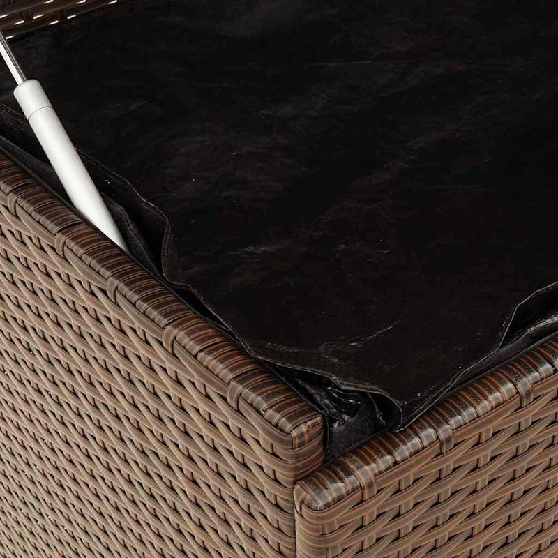 Casa si Gradina - Gradina si terasa - Mobilier exterior - Dulapuri si lazi depozitare exterior - Lada depozitare de gradina cu roti, maro 110x55x73 cm poliratan - Infinity.ro