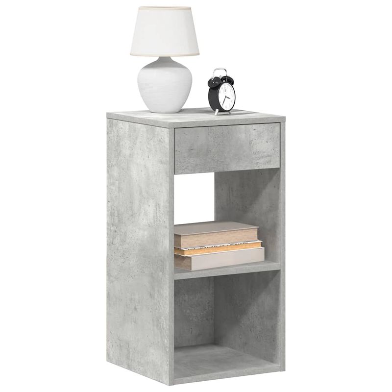 Casa si Gradina - Mobilier - Comode si corpuri - Noptiere - Noptiera cu sertar gri beton 35x34x66,5 cm - Infinity.ro