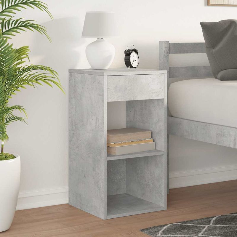 Casa si Gradina - Mobilier - Comode si corpuri - Noptiere - Noptiera cu sertar gri beton 35x34x66,5 cm - Infinity.ro