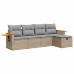 Casa si Gradina - Gradina si terasa - Mobilier exterior - Seturi mobila gradina - Set canapele de gradina cu perne, 5 piese, bej, poliratan - Infinity.ro