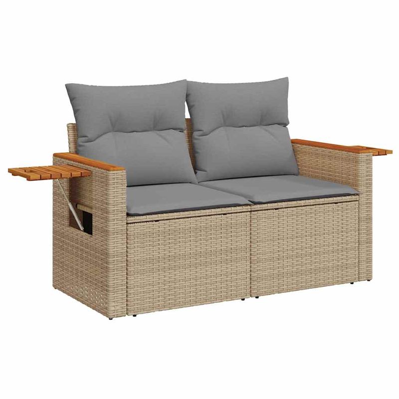 Casa si Gradina - Gradina si terasa - Mobilier exterior - Seturi mobila gradina - Set canapele de gradina cu perne, 5 piese, bej, poliratan - Infinity.ro