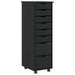 Casa si Gradina - Mobilier - Dulapuri si sifoniere - Dulapuri - Dulap rulant cu sertare „MOSS” din lemn masiv de pin negru - Infinity.ro