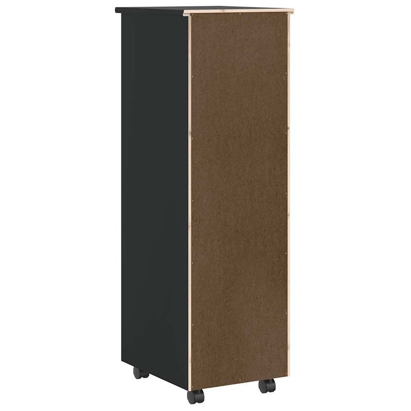 Casa si Gradina - Mobilier - Dulapuri si sifoniere - Dulapuri - Dulap rulant cu sertare „MOSS” din lemn masiv de pin negru - Infinity.ro