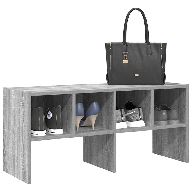 Casa si Gradina - Mobilier - Organizare si depozitare - Cuiere - Suport pantofi stivuibil, gri Sonoma 89,5x30x40 cm - Infinity.ro