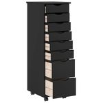 Casa si Gradina - Mobilier - Dulapuri si sifoniere - Dulapuri - Dulap rulant cu sertare „MOSS” din lemn masiv de pin negru - Infinity.ro