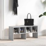 Casa si Gradina - Mobilier - Organizare si depozitare - Cuiere - Suport pantofi stivuibil, gri Sonoma 89,5x30x40 cm - Infinity.ro