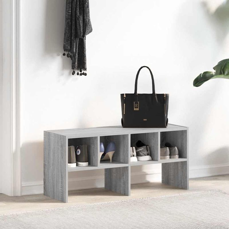 Casa si Gradina - Mobilier - Organizare si depozitare - Cuiere - Suport pantofi stivuibil, gri Sonoma 89,5x30x40 cm - Infinity.ro