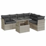 Casa si Gradina - Gradina si terasa - Mobilier exterior - Seturi mobila gradina - Set canapele de gradina cu perne, 7piese gri deschis poliratan - Infinity.ro