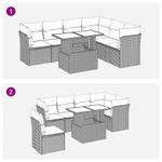 Casa si Gradina - Gradina si terasa - Mobilier exterior - Seturi mobila gradina - Set canapele de gradina cu perne, 7piese gri deschis poliratan - Infinity.ro