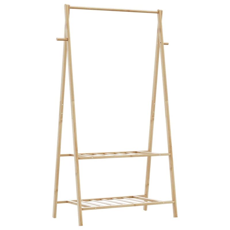 Casa si Gradina - Mobilier - Organizare si depozitare - Cuiere - Cuier pentru haine cu rafturi, 96x45,5x150,5 cm, bambus - Infinity.ro