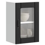 Casa si Gradina - Mobilier - Comode si corpuri - Corpuri bucatarie - Dulap de bucatarie cu usa din sticla „Lucca” negru - Infinity.ro