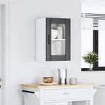 Casa si Gradina - Mobilier - Comode si corpuri - Corpuri bucatarie - Dulap de bucatarie cu usa din sticla „Lucca” negru - Infinity.ro