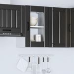 Casa si Gradina - Mobilier - Comode si corpuri - Corpuri bucatarie - Dulap de bucatarie cu usa din sticla „Lucca” negru - Infinity.ro