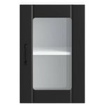 Casa si Gradina - Mobilier - Comode si corpuri - Corpuri bucatarie - Dulap de bucatarie cu usa din sticla „Lucca” negru - Infinity.ro
