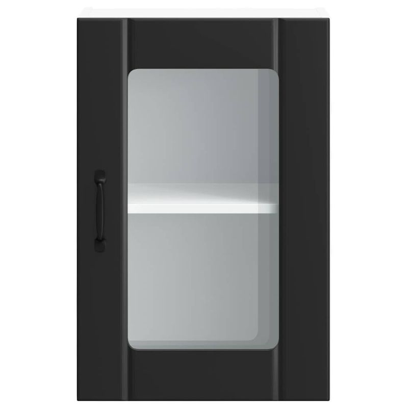 Casa si Gradina - Mobilier - Comode si corpuri - Corpuri bucatarie - Dulap de bucatarie cu usa din sticla „Lucca” negru - Infinity.ro