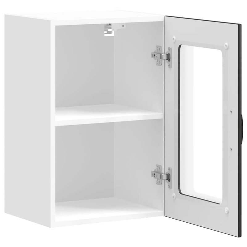 Casa si Gradina - Mobilier - Comode si corpuri - Corpuri bucatarie - Dulap de bucatarie cu usa din sticla „Lucca” negru - Infinity.ro