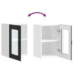 Casa si Gradina - Mobilier - Comode si corpuri - Corpuri bucatarie - Dulap de bucatarie cu usa din sticla „Lucca” negru - Infinity.ro