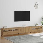 Casa si Gradina - Mobilier - Comode si corpuri - Comode - Dulap TV cu LED stejar artizanal 300x35x40 cm lemn prelucrat - Infinity.ro