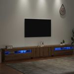 Casa si Gradina - Mobilier - Comode si corpuri - Comode - Dulap TV cu LED stejar artizanal 300x35x40 cm lemn prelucrat - Infinity.ro