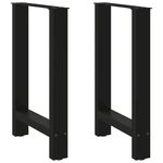 Casa si Gradina - Mobilier - Feronerie si accesorii mobila - Picioare masuta de cafea Negru 2 buc 60x(72-73) cm Otel - Infinity.ro