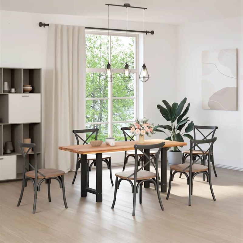 Casa si Gradina - Mobilier - Feronerie si accesorii mobila - Picioare masuta de cafea Negru 2 buc 60x(72-73) cm Otel - Infinity.ro