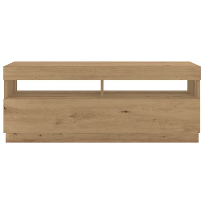 Casa si Gradina - Mobilier - Comode si corpuri - Comode - Dulap TV cu LED stejar artizanal 300x35x40 cm lemn prelucrat - Infinity.ro