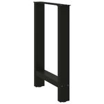 Casa si Gradina - Mobilier - Feronerie si accesorii mobila - Picioare masuta de cafea Negru 2 buc 60x(72-73) cm Otel - Infinity.ro