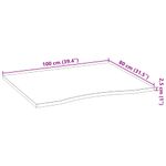 Casa si Gradina - Mobilier - Feronerie si accesorii mobila - Blat de birou netratat Lemn masiv de stejar dreptunghiular, mărime 100x80x2.5 cm - Infinity.ro