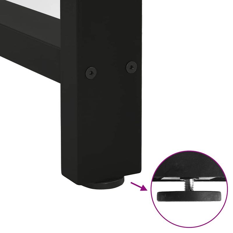 Casa si Gradina - Mobilier - Feronerie si accesorii mobila - Picioare masuta de cafea Negru 2 buc 60x(72-73) cm Otel - Infinity.ro