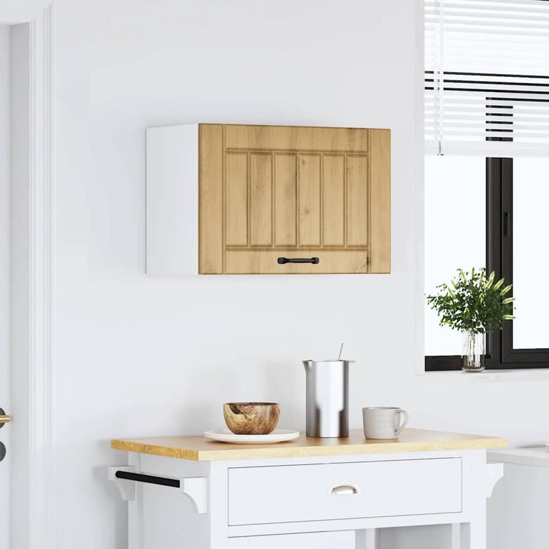 Casa si Gradina - Mobilier - Comode si corpuri - Corpuri bucatarie - Dulap de bucatarie „Lucca” din lemn de stejar artificial, mărime 60x31x40 cm, model 1x dulap de perete (1 ușă rabatabilă) - Infinity.ro