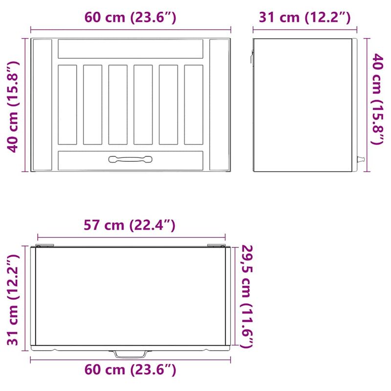 Casa si Gradina - Mobilier - Comode si corpuri - Corpuri bucatarie - Dulap de bucatarie „Lucca” din lemn de stejar artificial, mărime 60x31x40 cm, model 1x dulap de perete (1 ușă rabatabilă) - Infinity.ro