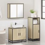 Casa si Gradina - Mobilier - Seturi de mobilier - Seturi baie - Set mobilier de baie, 3 piese, stejar sonoma, lemn prelucrat - Infinity.ro