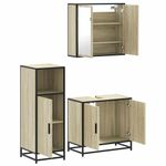 Casa si Gradina - Mobilier - Seturi de mobilier - Seturi baie - Set mobilier de baie, 3 piese, stejar sonoma, lemn prelucrat - Infinity.ro