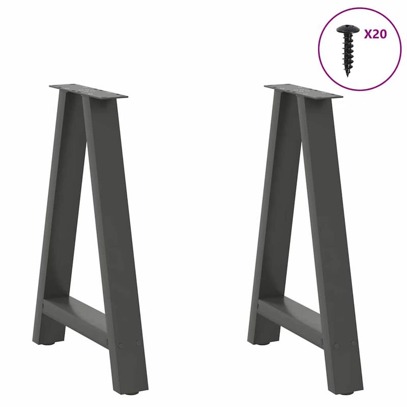 Casa si Gradina - Mobilier - Feronerie si accesorii mobila - Picioare pentru masuta cafea in forma de A, 2 buc Antracit Otel, mărime 50x(72-73) cm - Infinity.ro