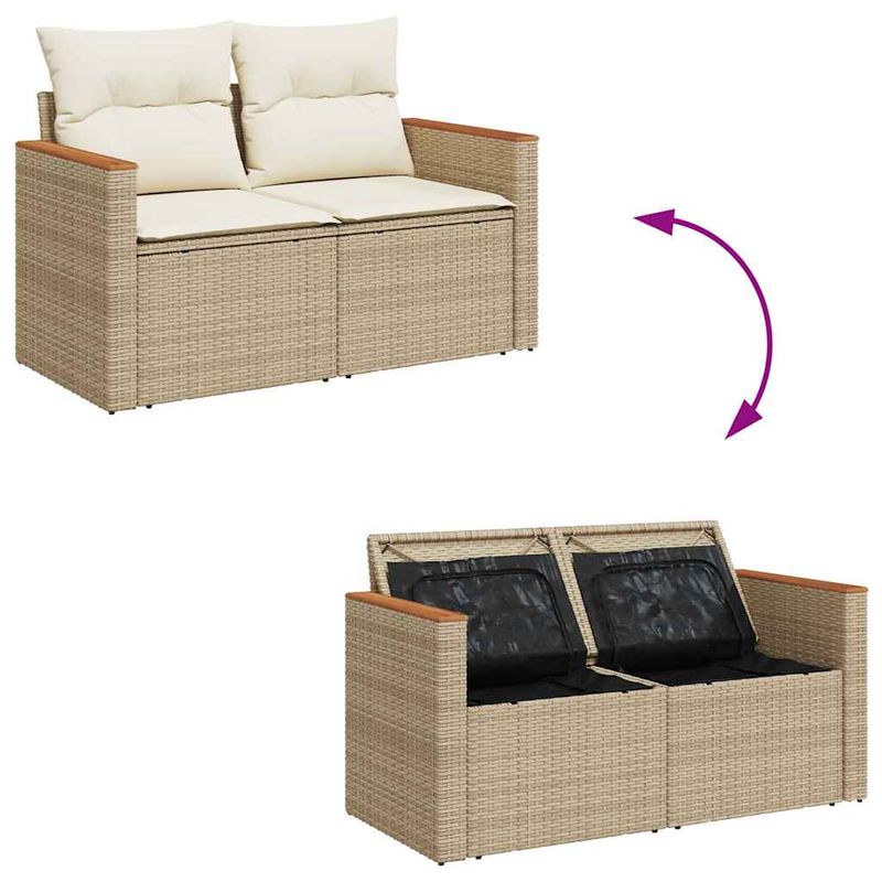 Casa si Gradina - Gradina si terasa - Mobilier exterior - Seturi mobila gradina - Set canapele de gradina cu perne, 5 piese, bej, poliratan - Infinity.ro